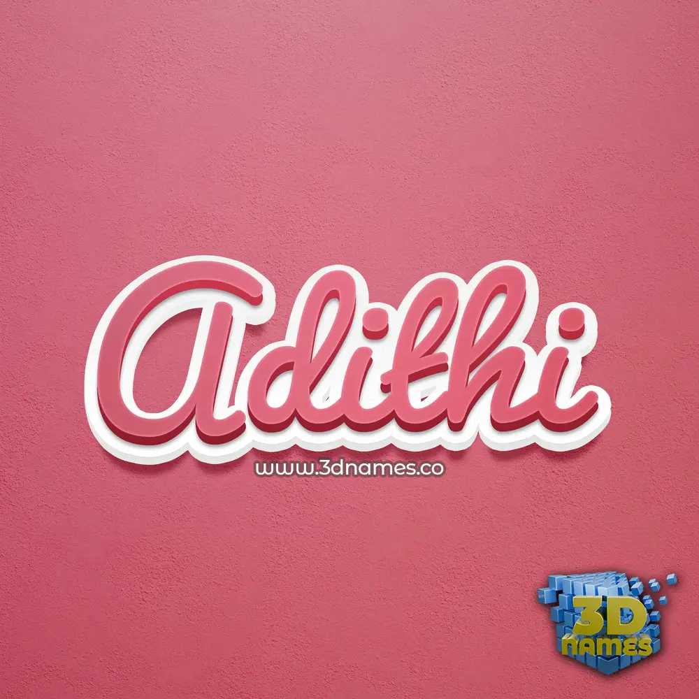 adithi in Red Scribble style - 3D name wallpaper