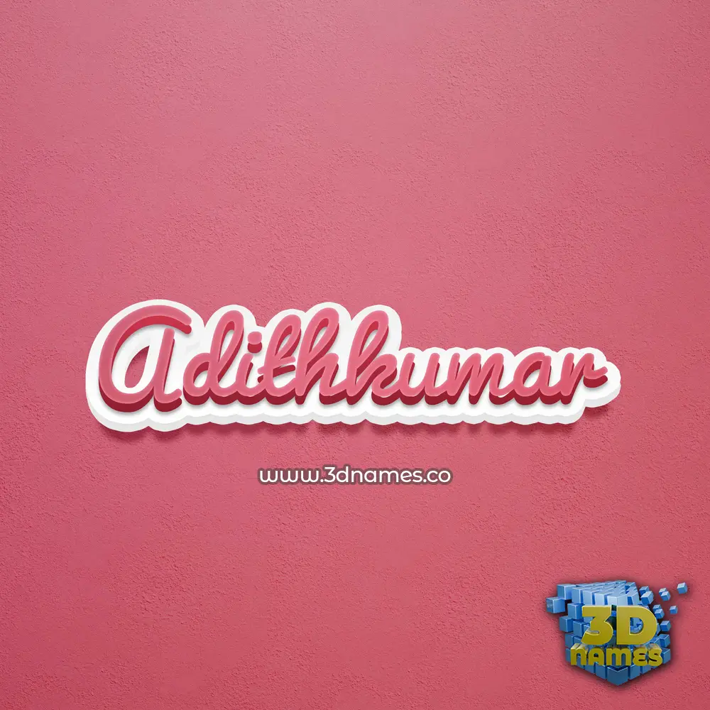 adithkumar in Red Scribble style - 3D name wallpaper