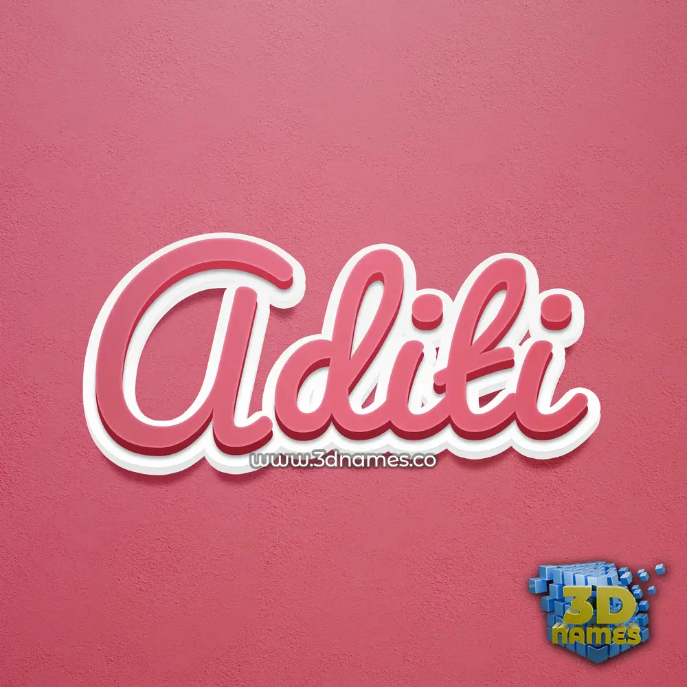 aditi in Red Scribble style - 3D name wallpaper