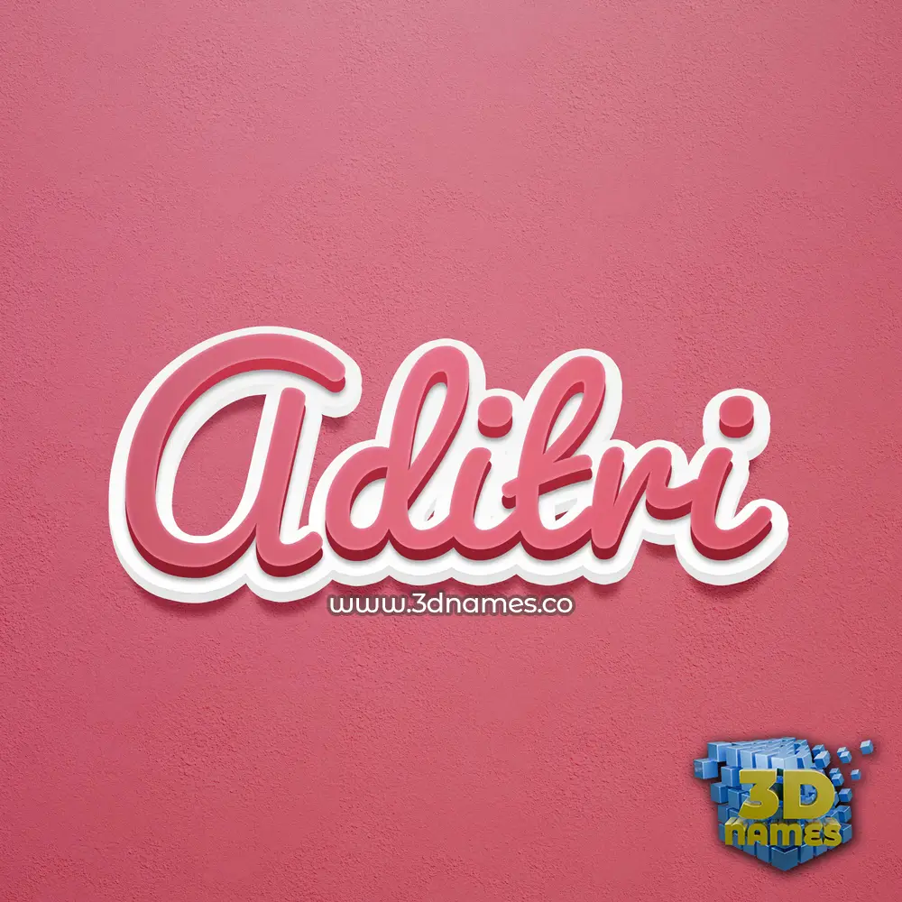 aditri in Red Scribble style - 3D name wallpaper
