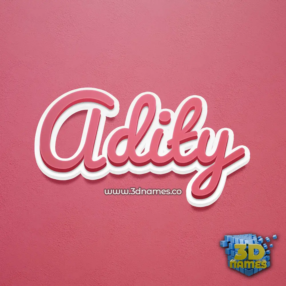 adity in Red Scribble style - 3D name wallpaper