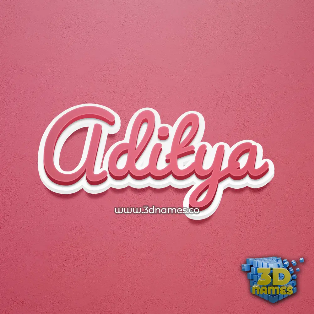 aditya in Red Scribble style - 3D name wallpaper