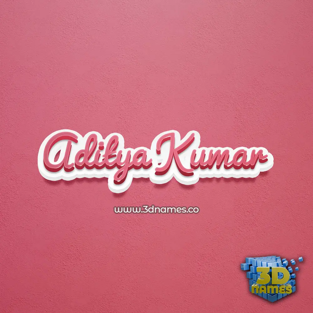 aditya kumar in Red Scribble style - 3D name wallpaper