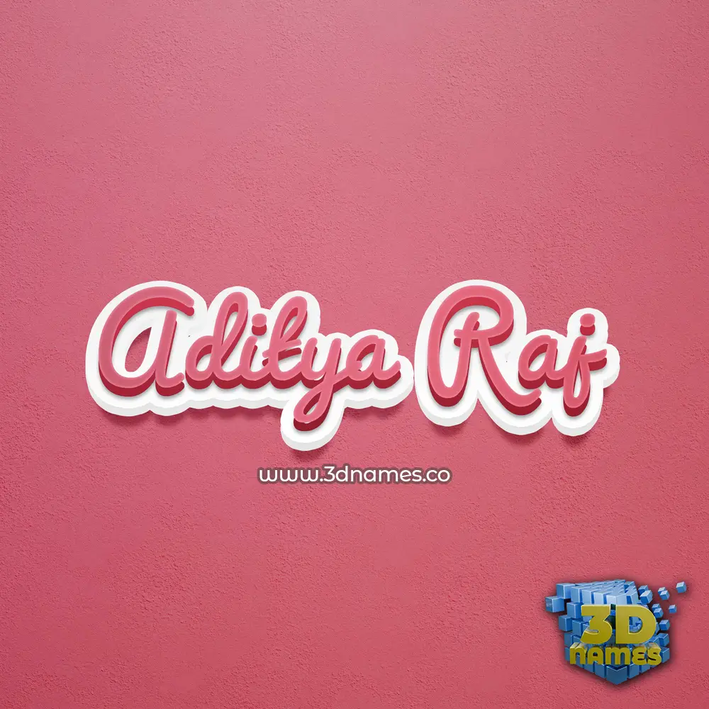aditya raj in Red Scribble style - 3D name wallpaper