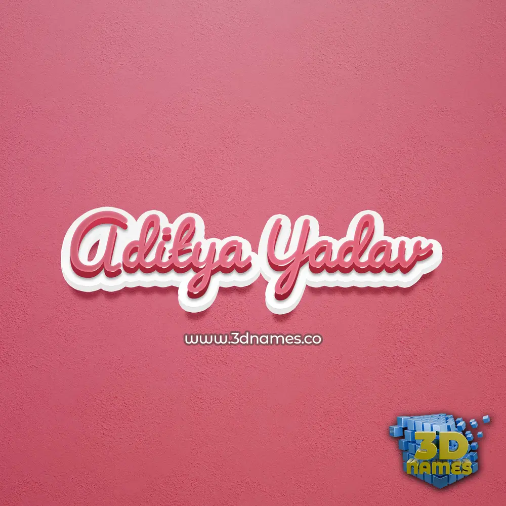 aditya yadav in Red Scribble style - 3D name wallpaper