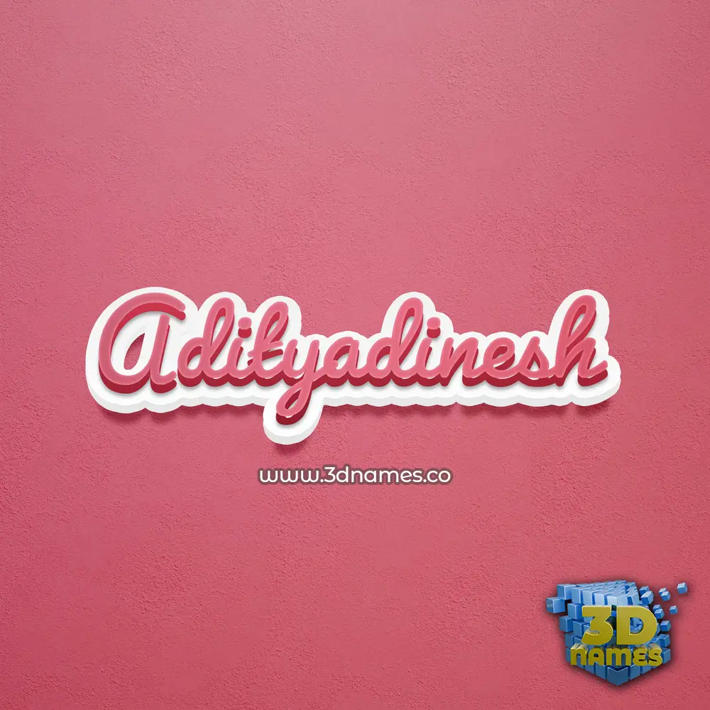 adityadinesh in Red Scribble style - 3D name wallpaper