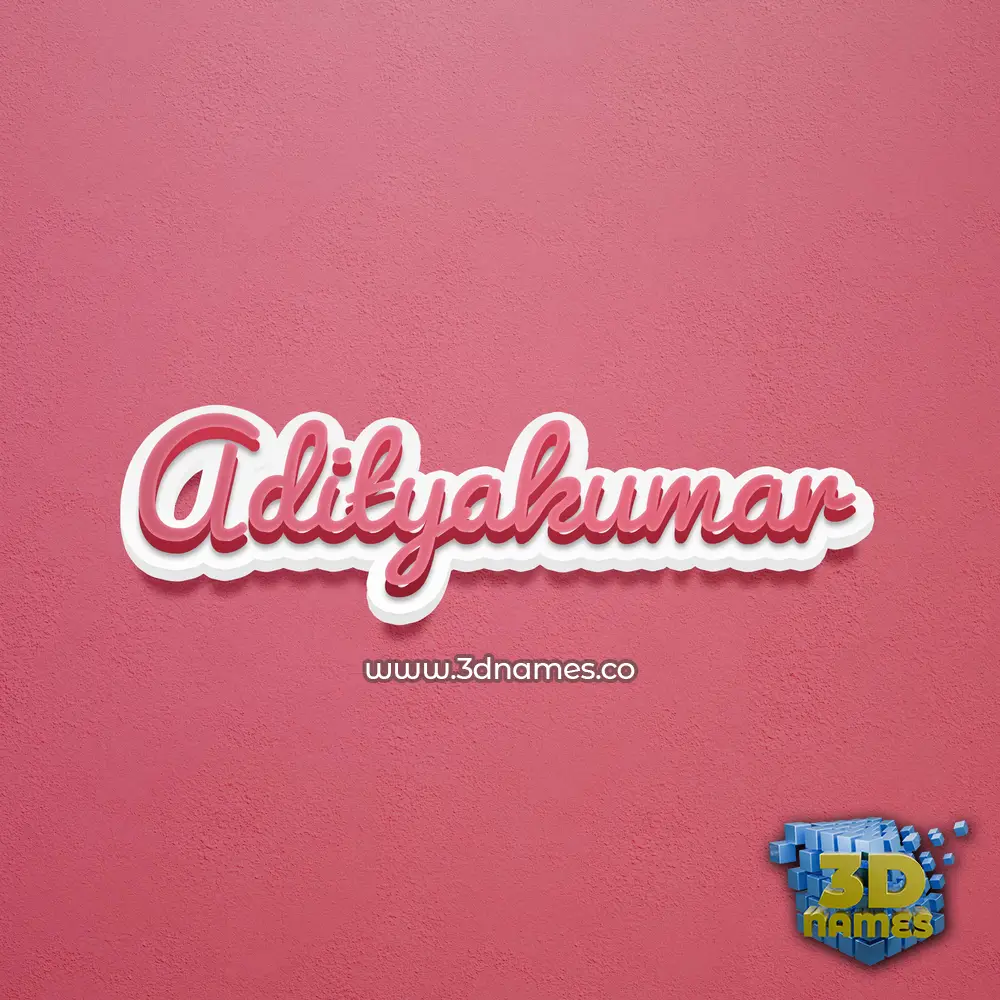 adityakumar in Red Scribble style - 3D name wallpaper