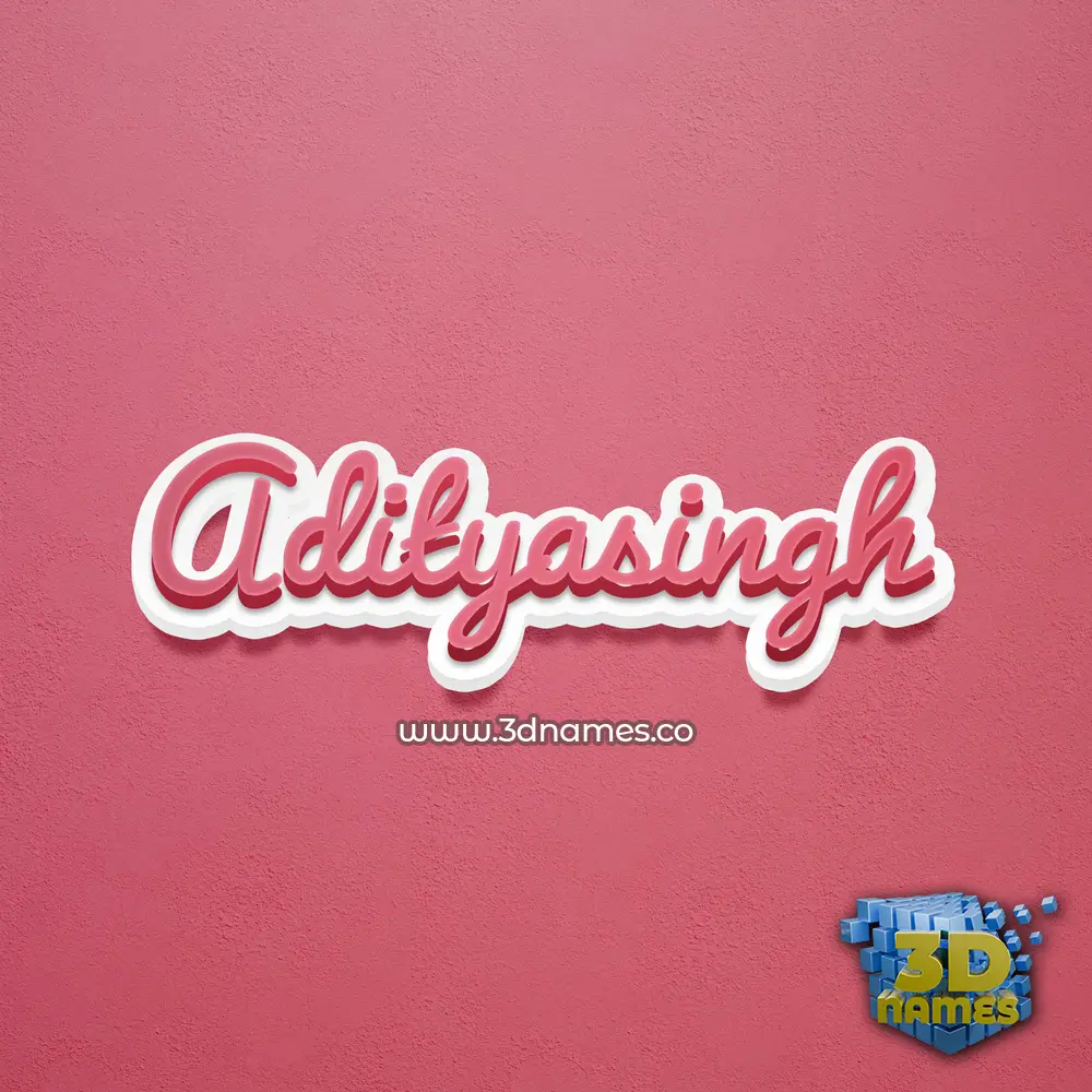 adityasingh in Red Scribble style - 3D name wallpaper
