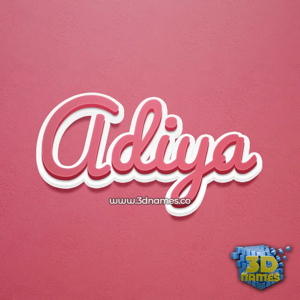 adiya in Red Scribble style - 3D name wallpaper