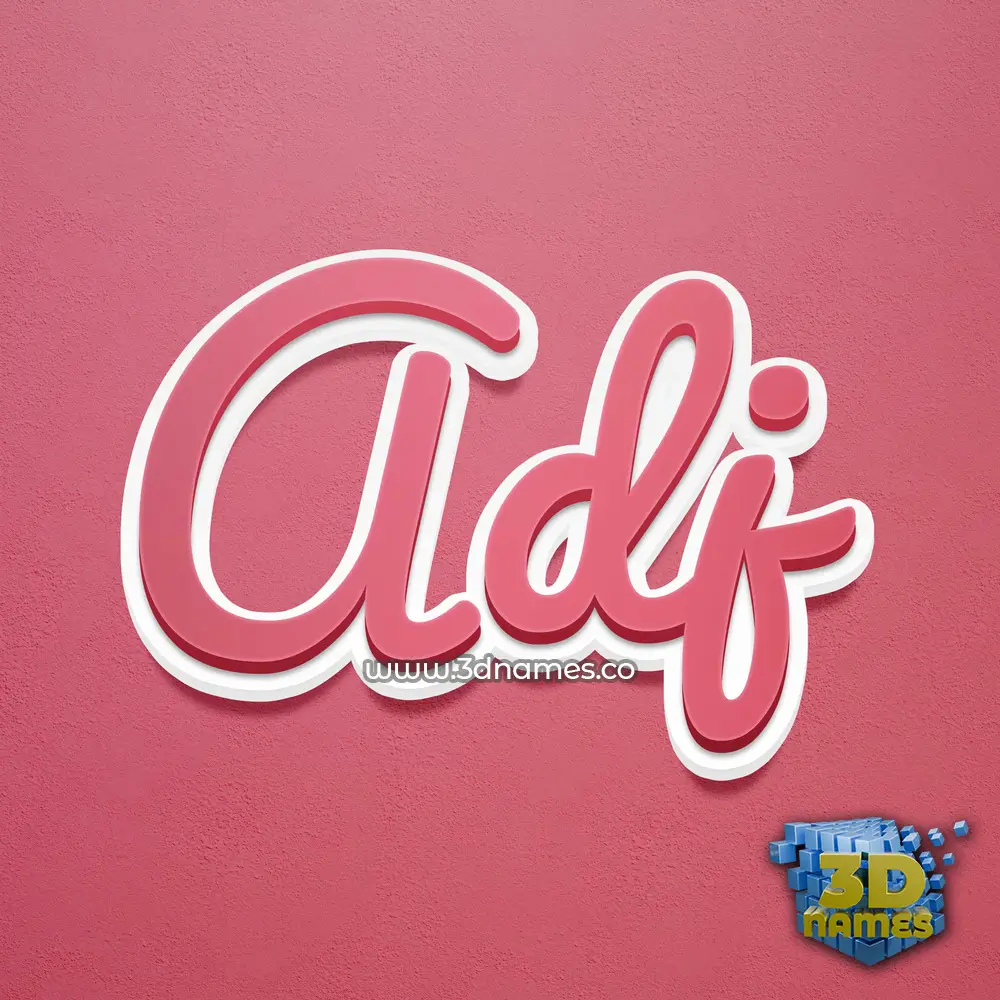 adj in Red Scribble style - 3D name wallpaper