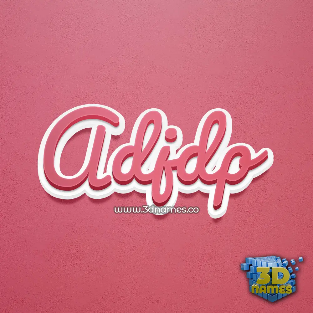 adjdp in Red Scribble style - 3D name wallpaper