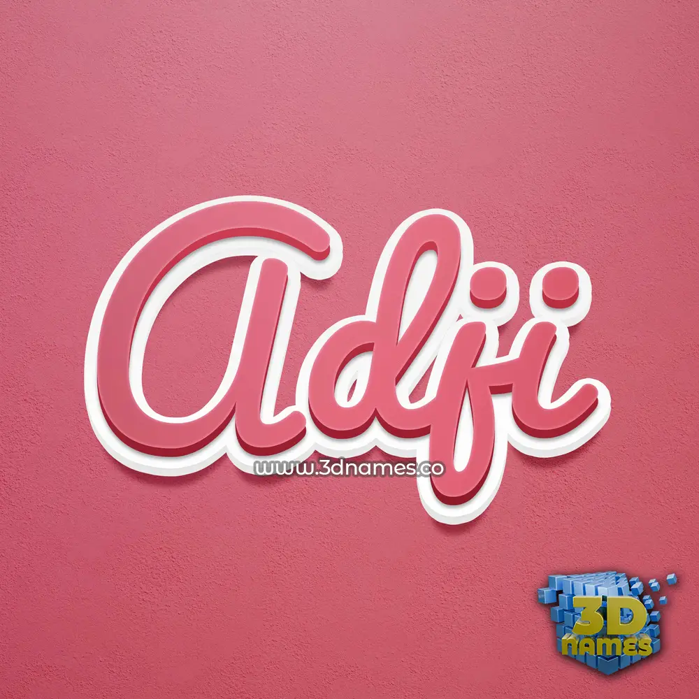 adji in Red Scribble style - 3D name wallpaper