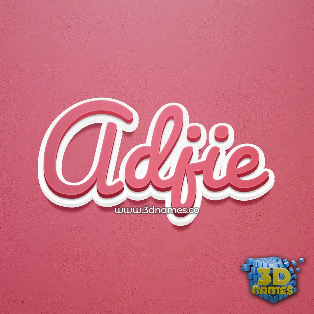adjie in Red Scribble style - 3D name wallpaper