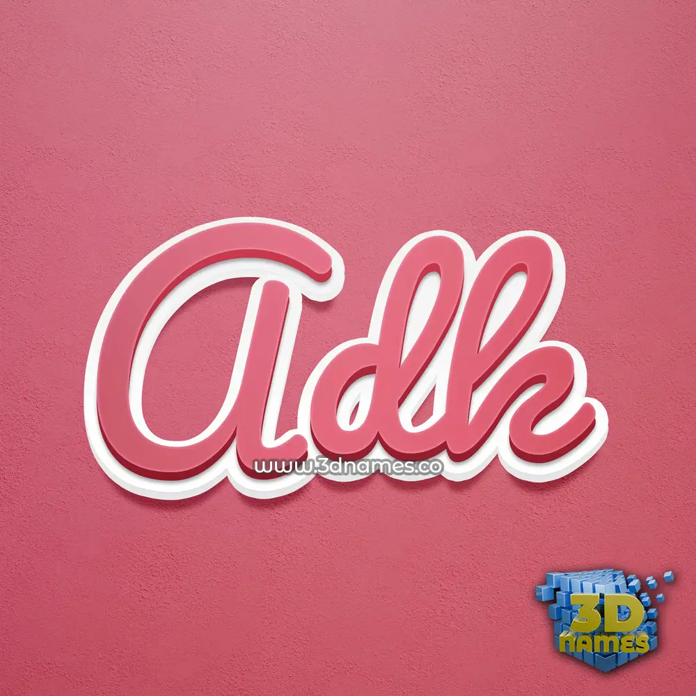 adk in Red Scribble style - 3D name wallpaper