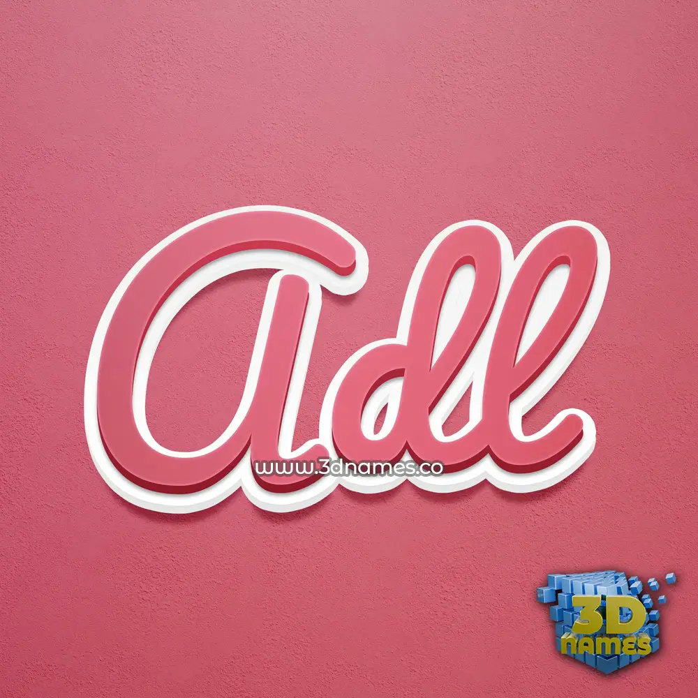 adl in Red Scribble style - 3D name wallpaper
