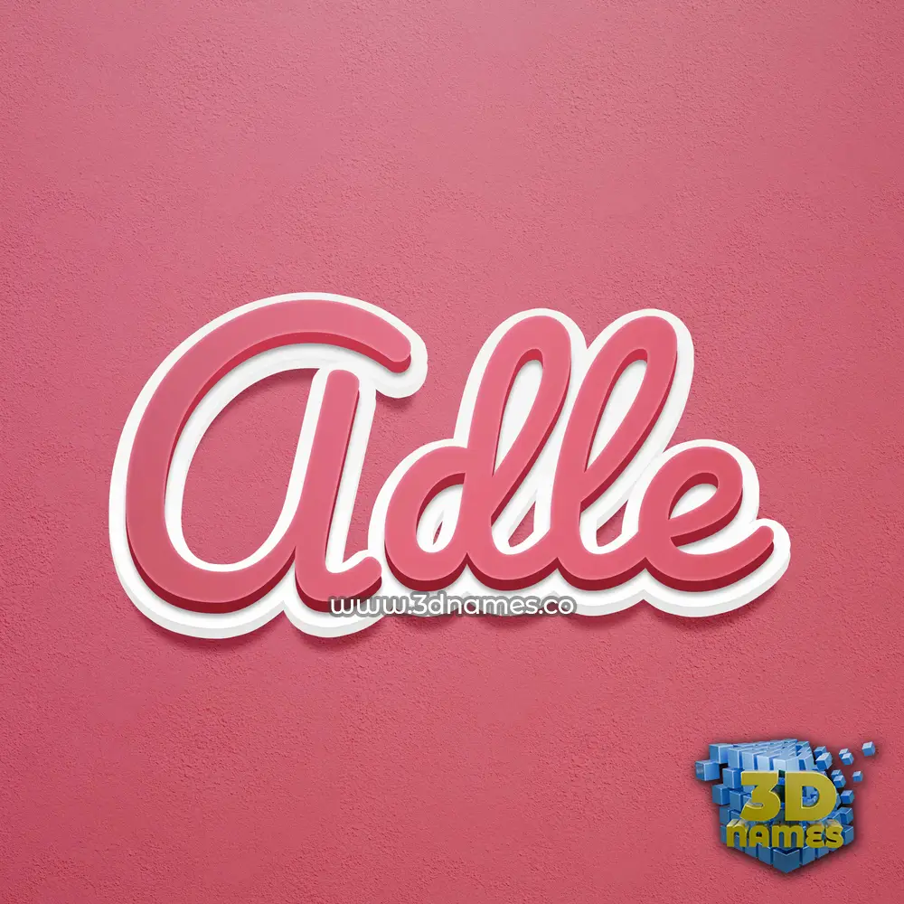 adle in Red Scribble style - 3D name wallpaper
