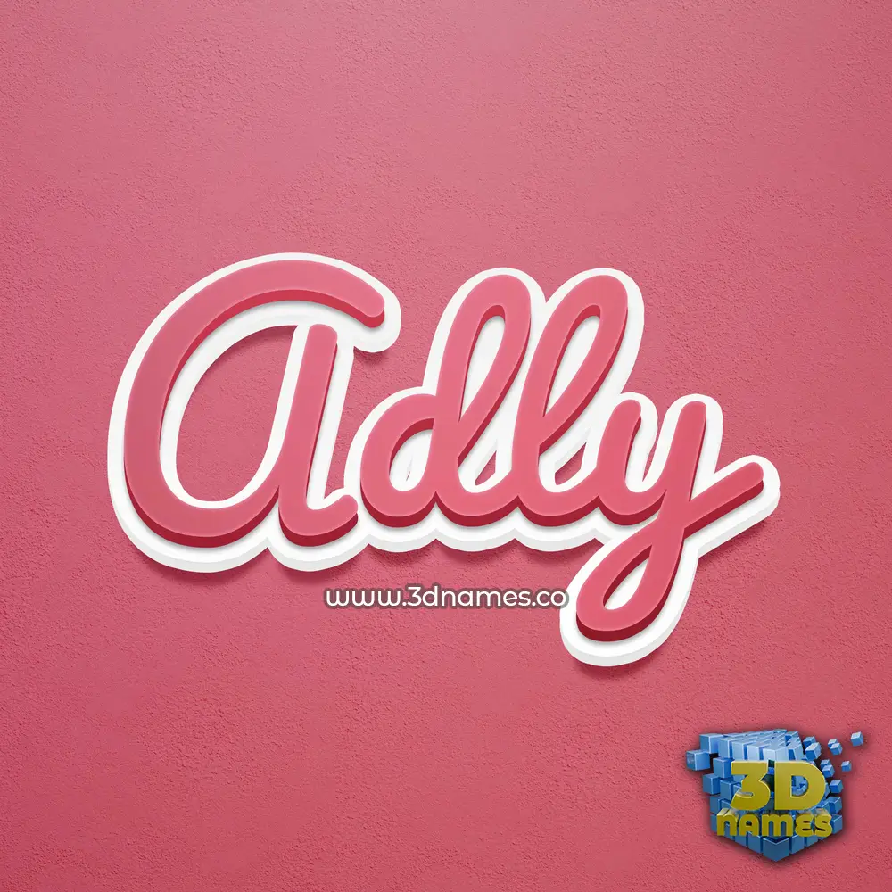 adly in Red Scribble style - 3D name wallpaper