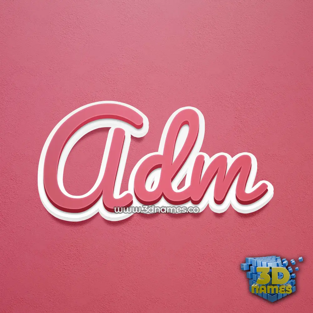 adm in Red Scribble style - 3D name wallpaper