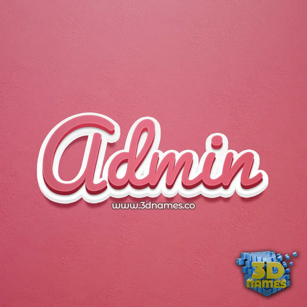 admin in Red Scribble style - 3D name wallpaper