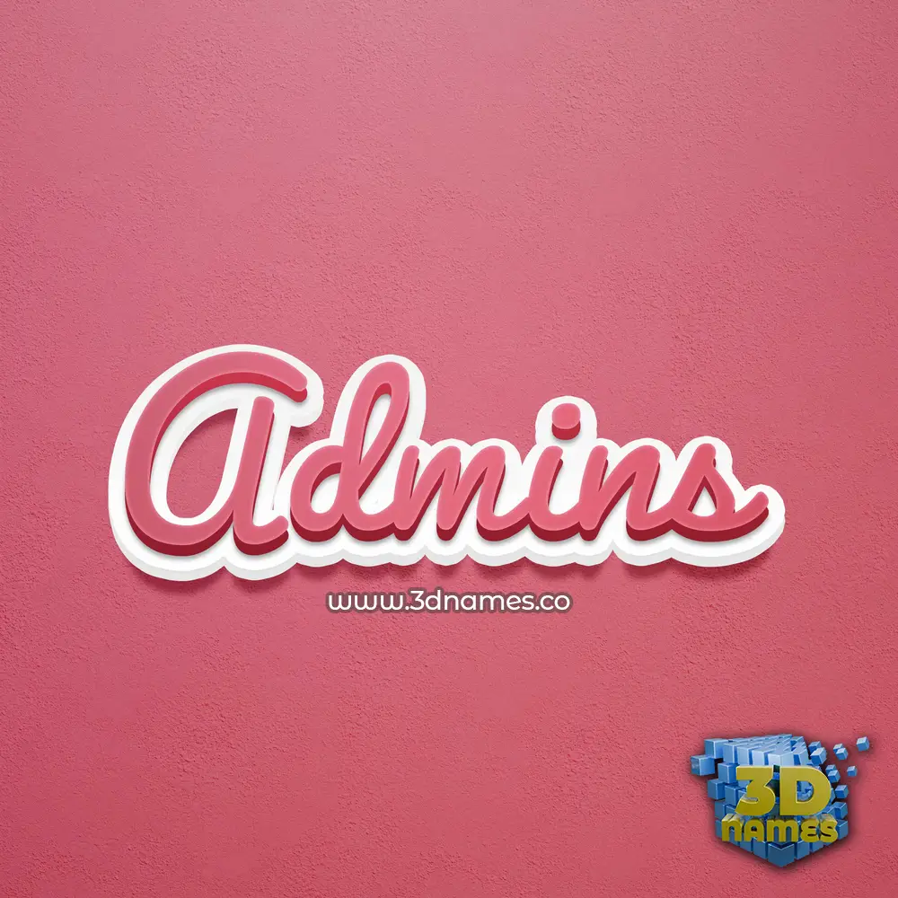 admins in Red Scribble style - 3D name wallpaper