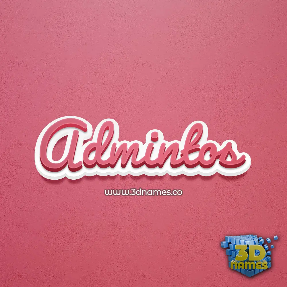 admintos in Red Scribble style - 3D name wallpaper
