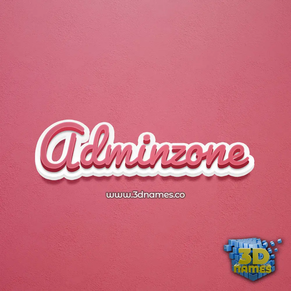 adminzone in Red Scribble style - 3D name wallpaper