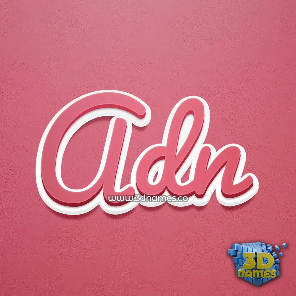 adn in Red Scribble style - 3D name wallpaper