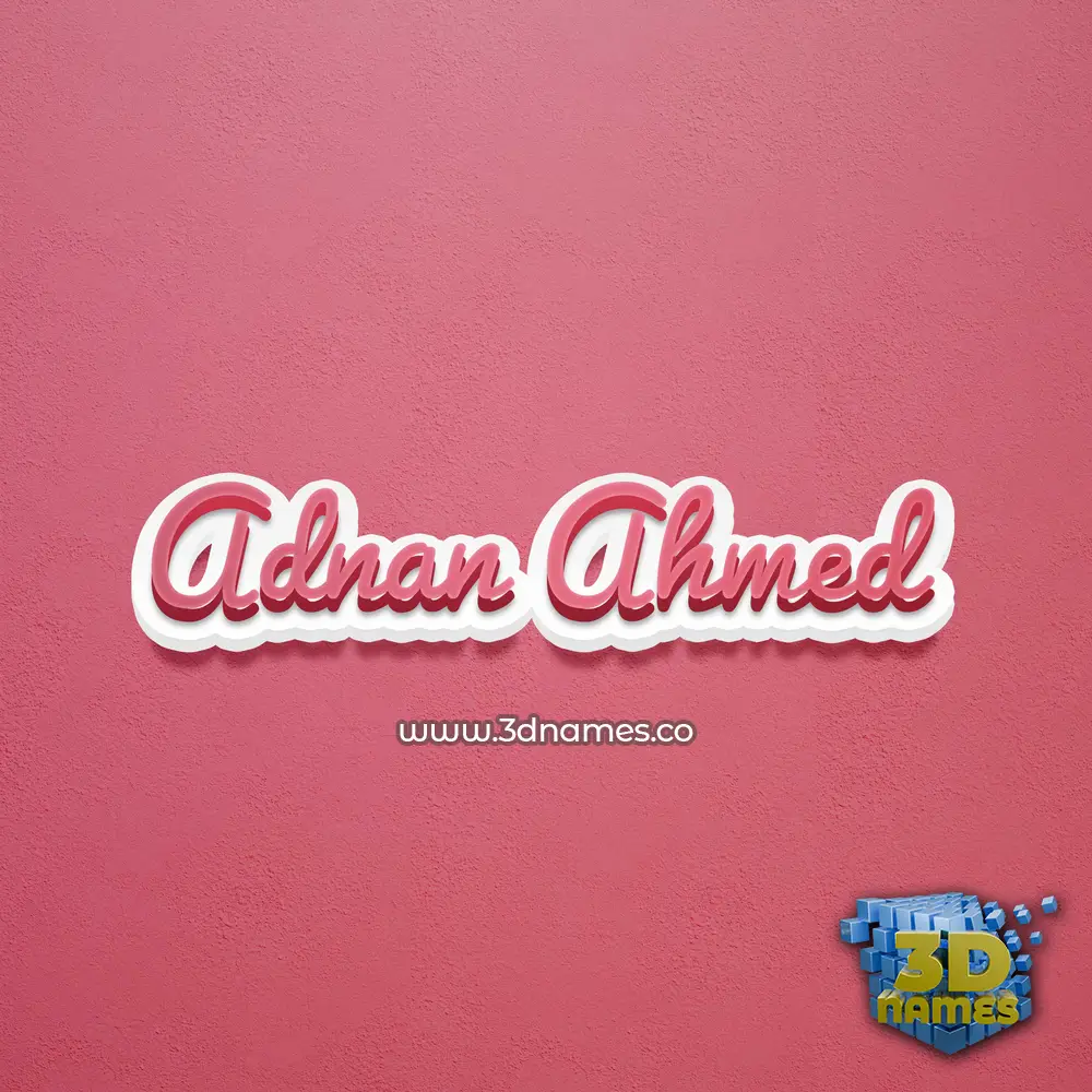 adnan ahmed in Red Scribble style - 3D name wallpaper