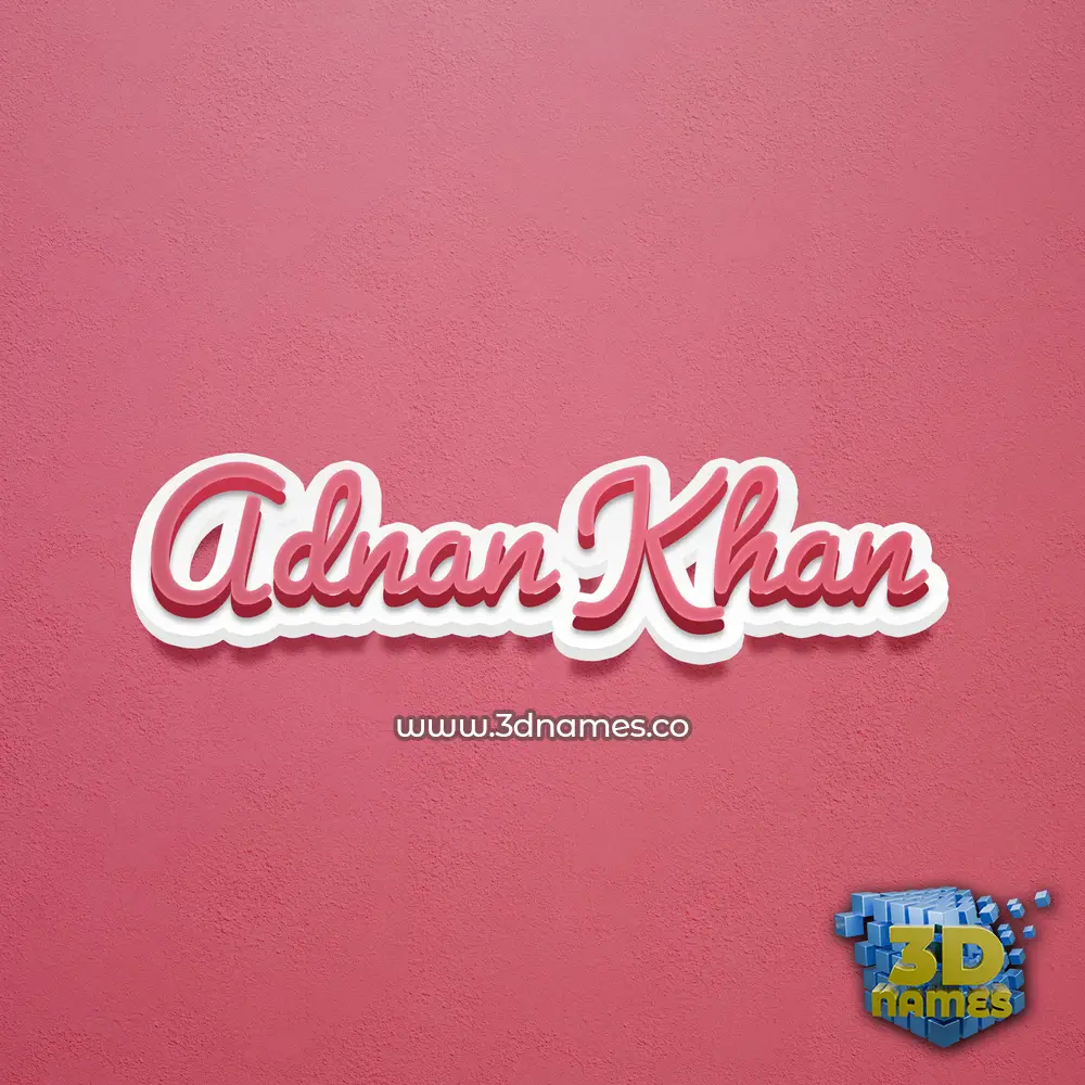 adnan khan in Red Scribble style - 3D name wallpaper