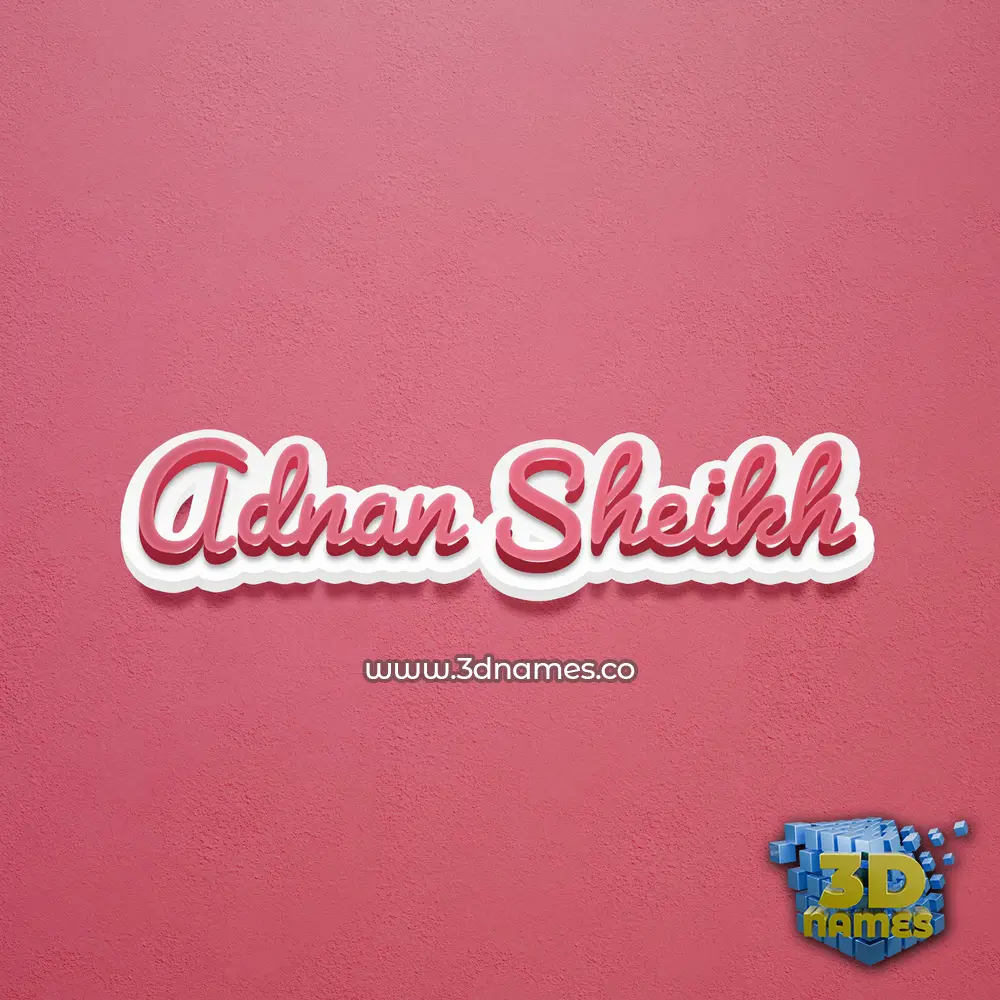 adnan sheikh in Red Scribble style - 3D name wallpaper