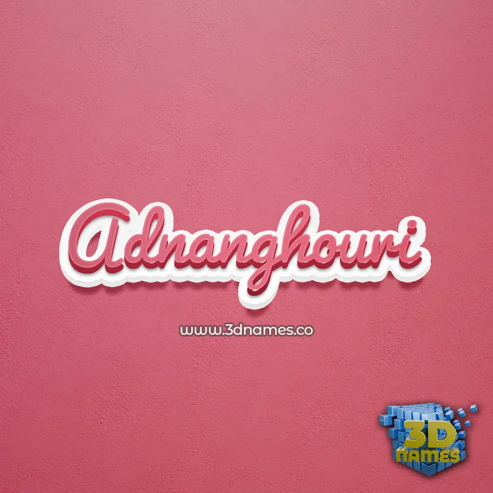 adnanghouri in Red Scribble style - 3D name wallpaper