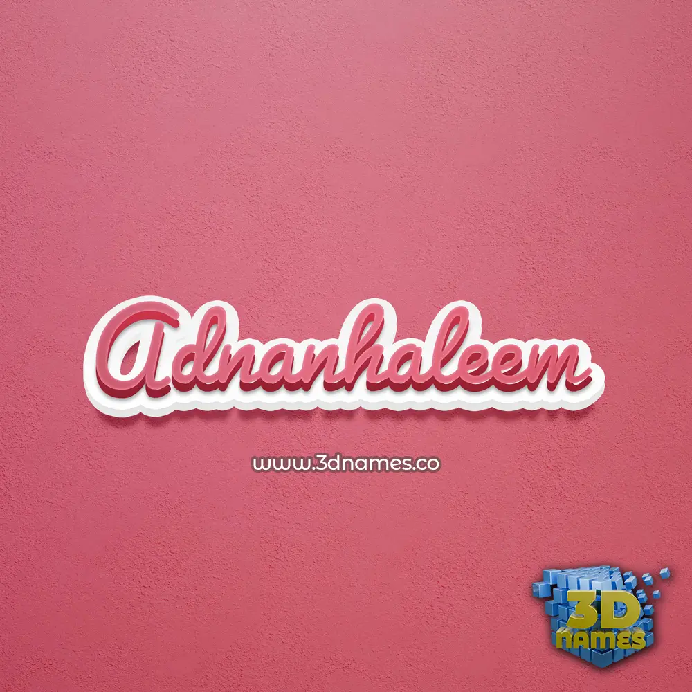 adnanhaleem in Red Scribble style - 3D name wallpaper