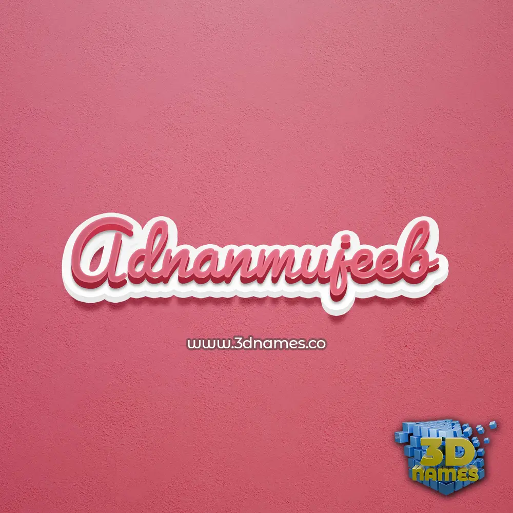 adnanmujeeb in Red Scribble style - 3D name wallpaper