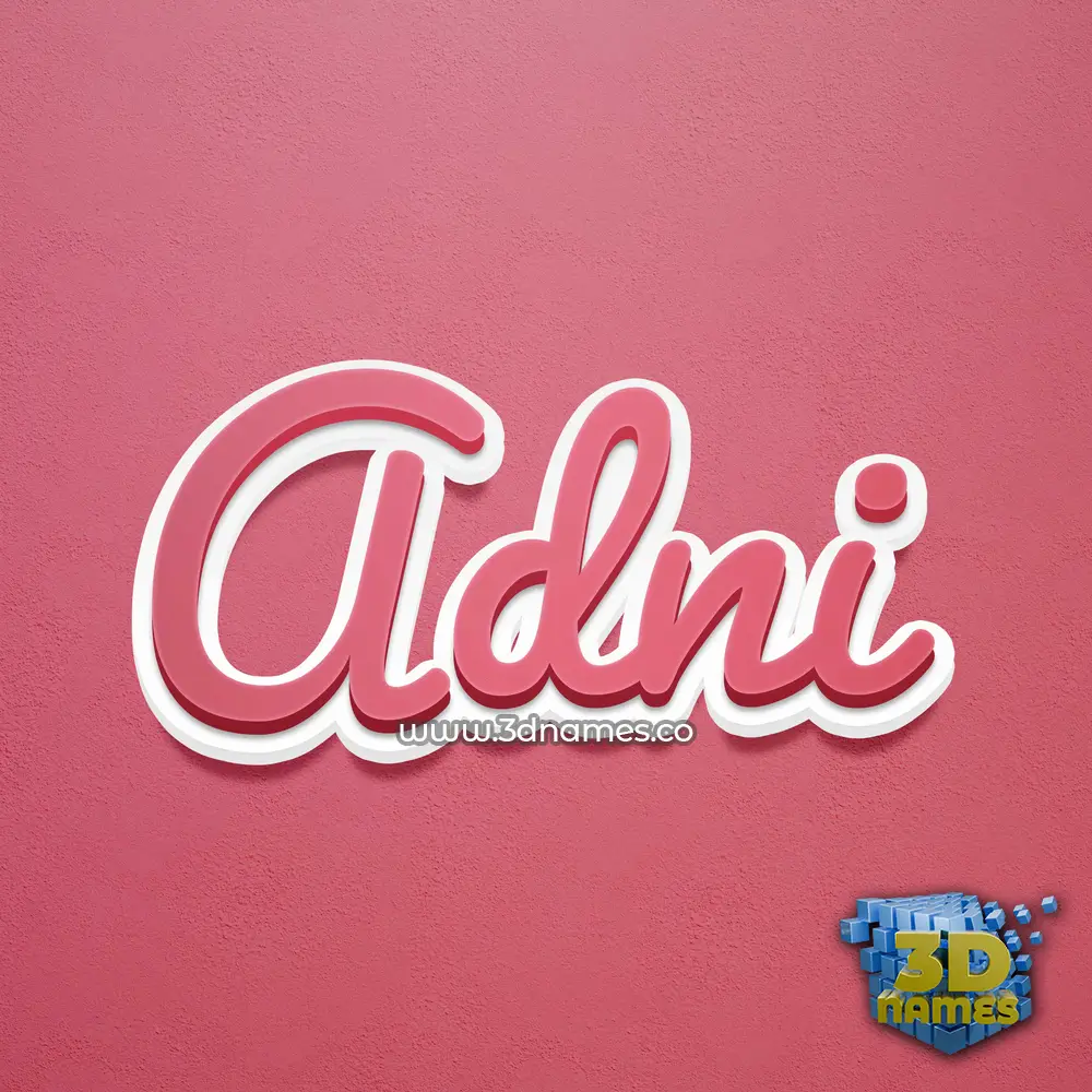 adni in Red Scribble style - 3D name wallpaper