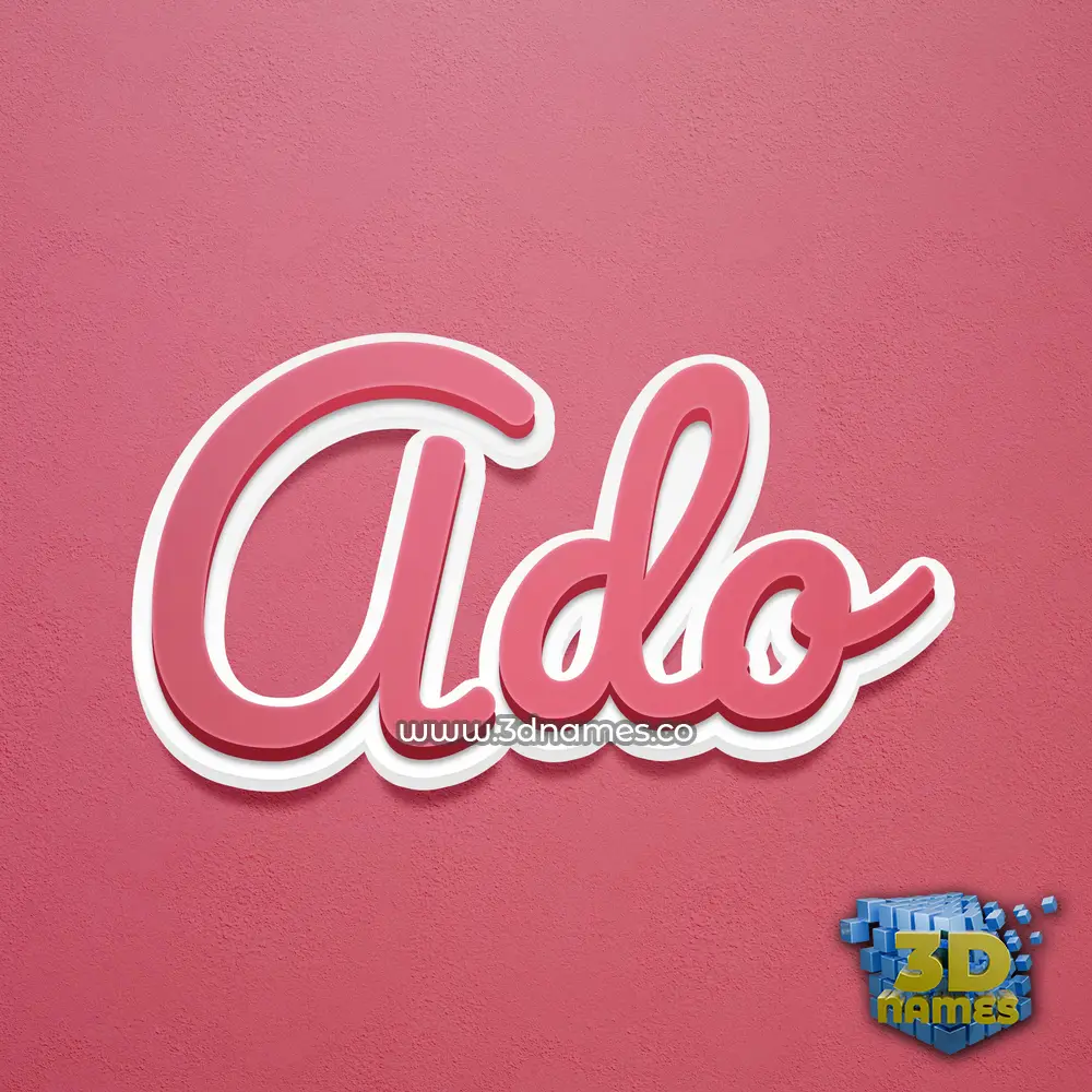 ado in Red Scribble style - 3D name wallpaper