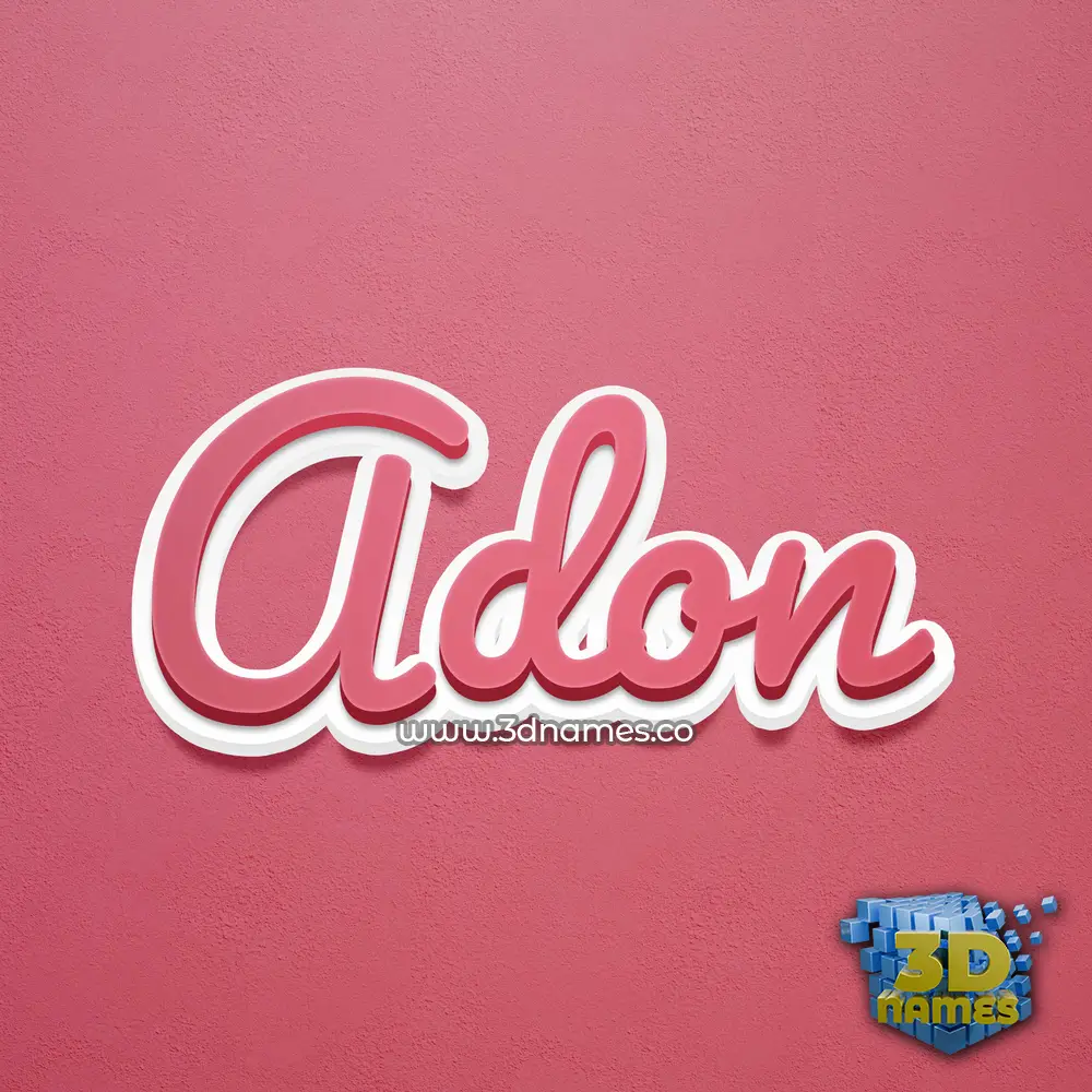 adon in Red Scribble style - 3D name wallpaper
