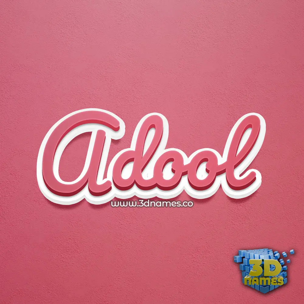 adool in Red Scribble style - 3D name wallpaper