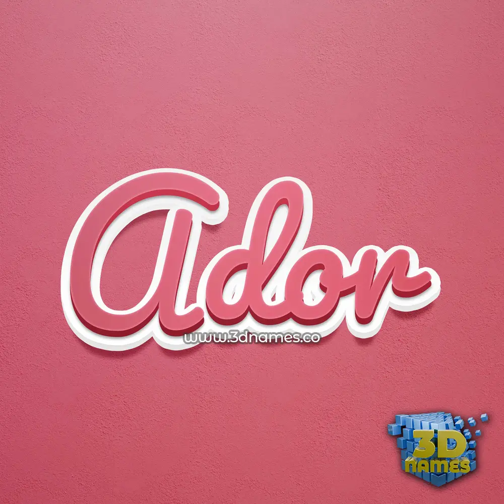 ador in Red Scribble style - 3D name wallpaper