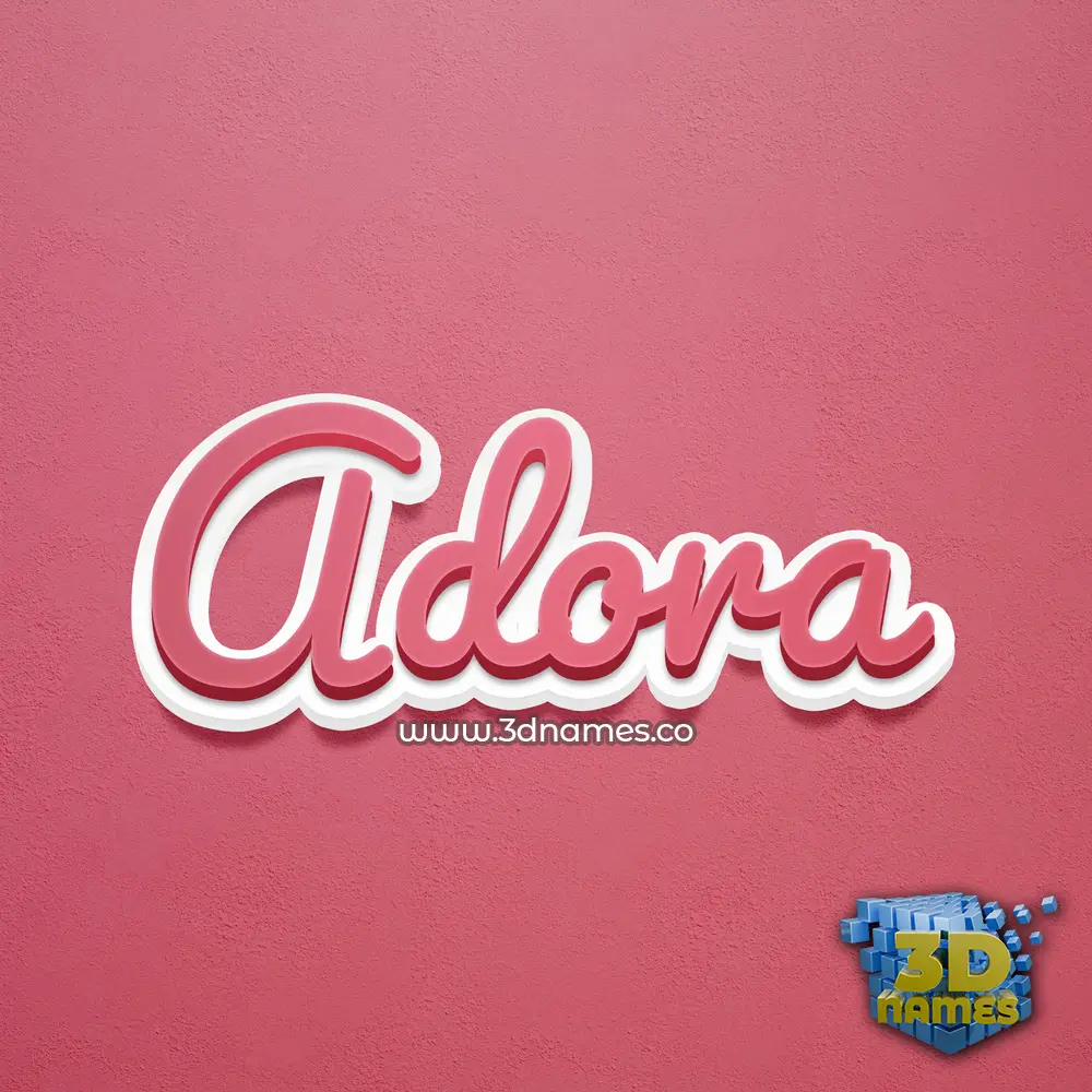 adora in Red Scribble style - 3D name wallpaper