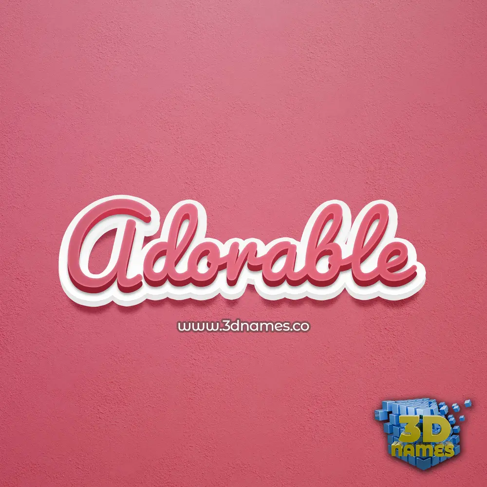 adorable in Red Scribble style - 3D name wallpaper