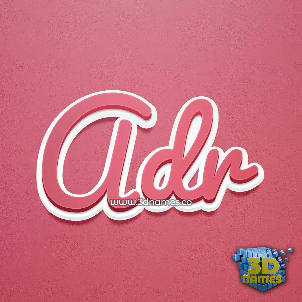adr in Red Scribble style - 3D name wallpaper