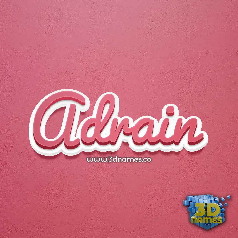 adrain in Red Scribble style - 3D name wallpaper