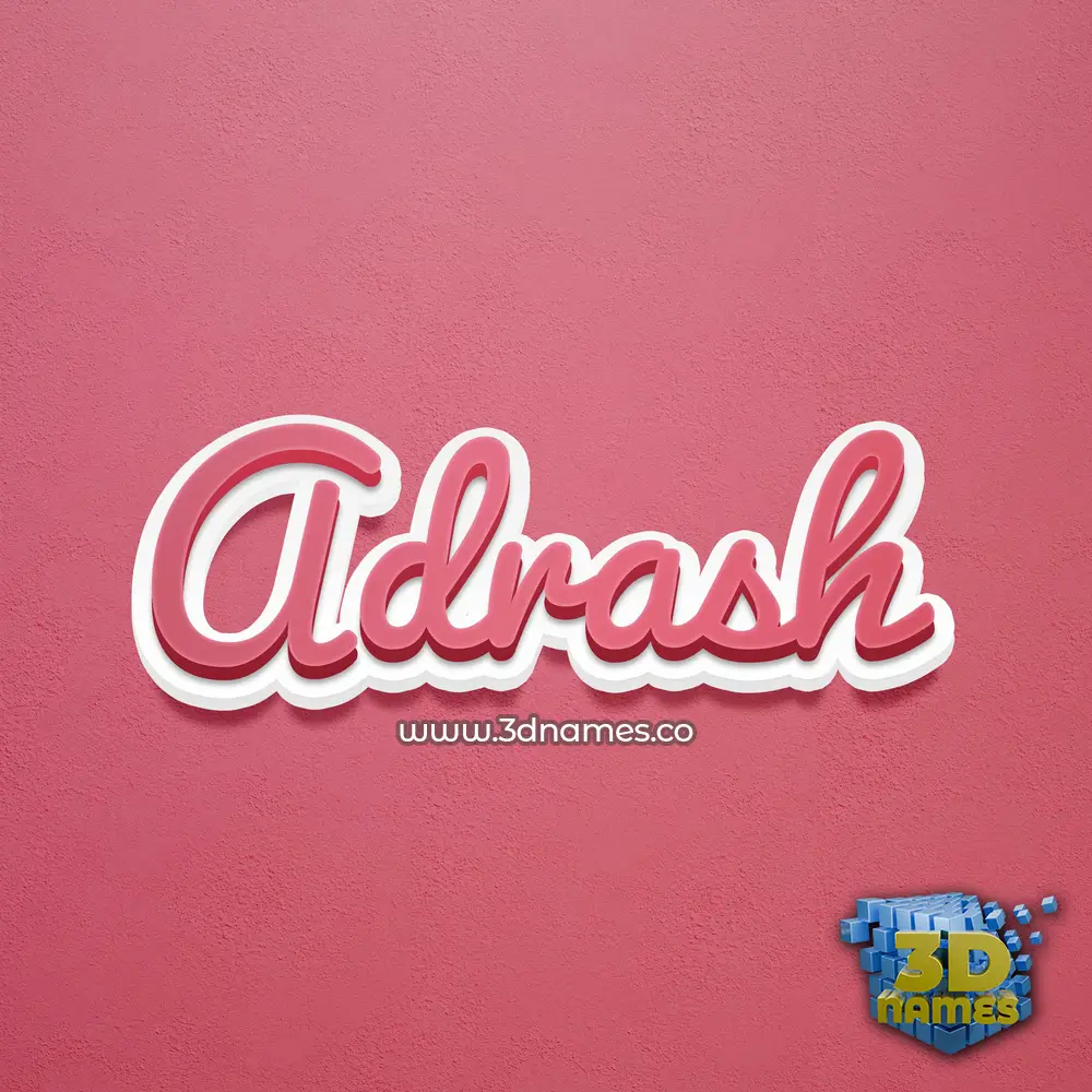 adrash in Red Scribble style - 3D name wallpaper