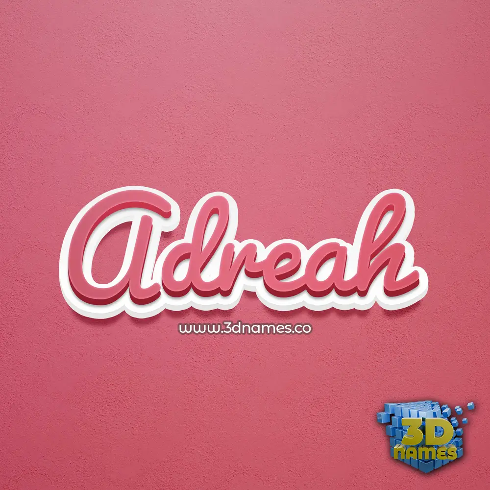 adreah in Red Scribble style - 3D name wallpaper