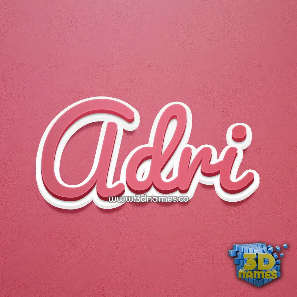 adri in Red Scribble style - 3D name wallpaper