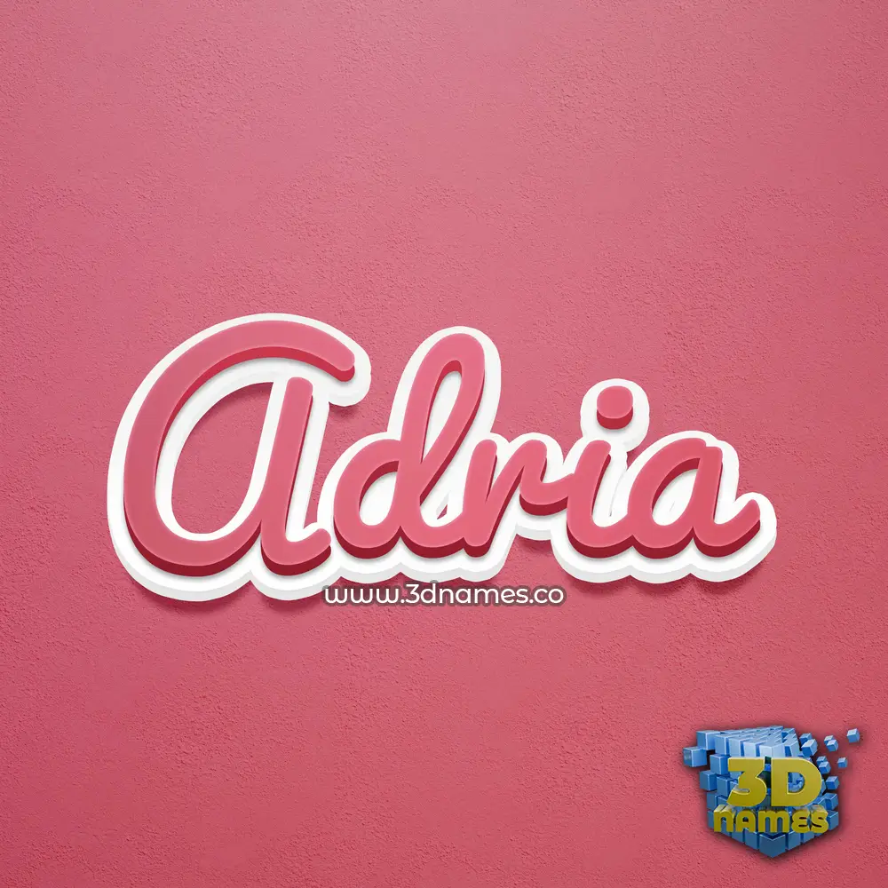 adria in Red Scribble style - 3D name wallpaper
