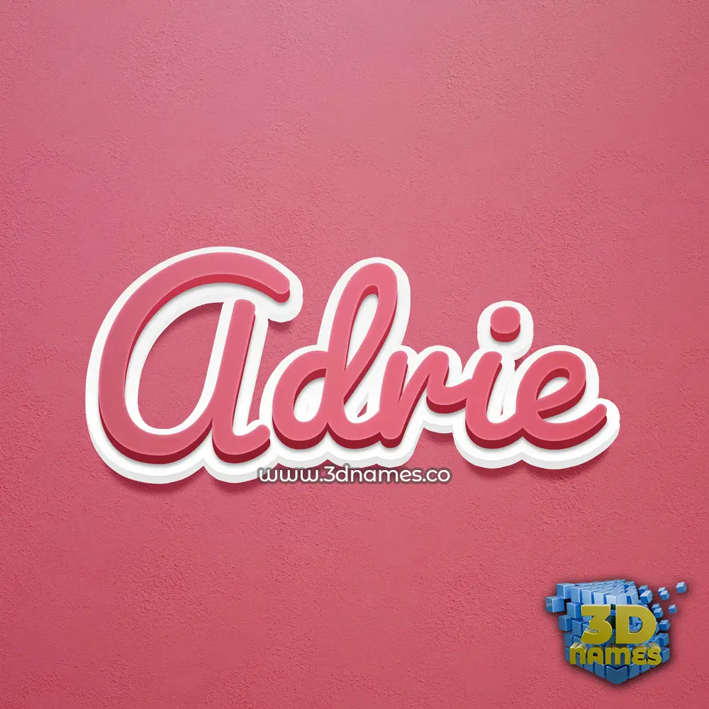 adrie in Red Scribble style - 3D name wallpaper