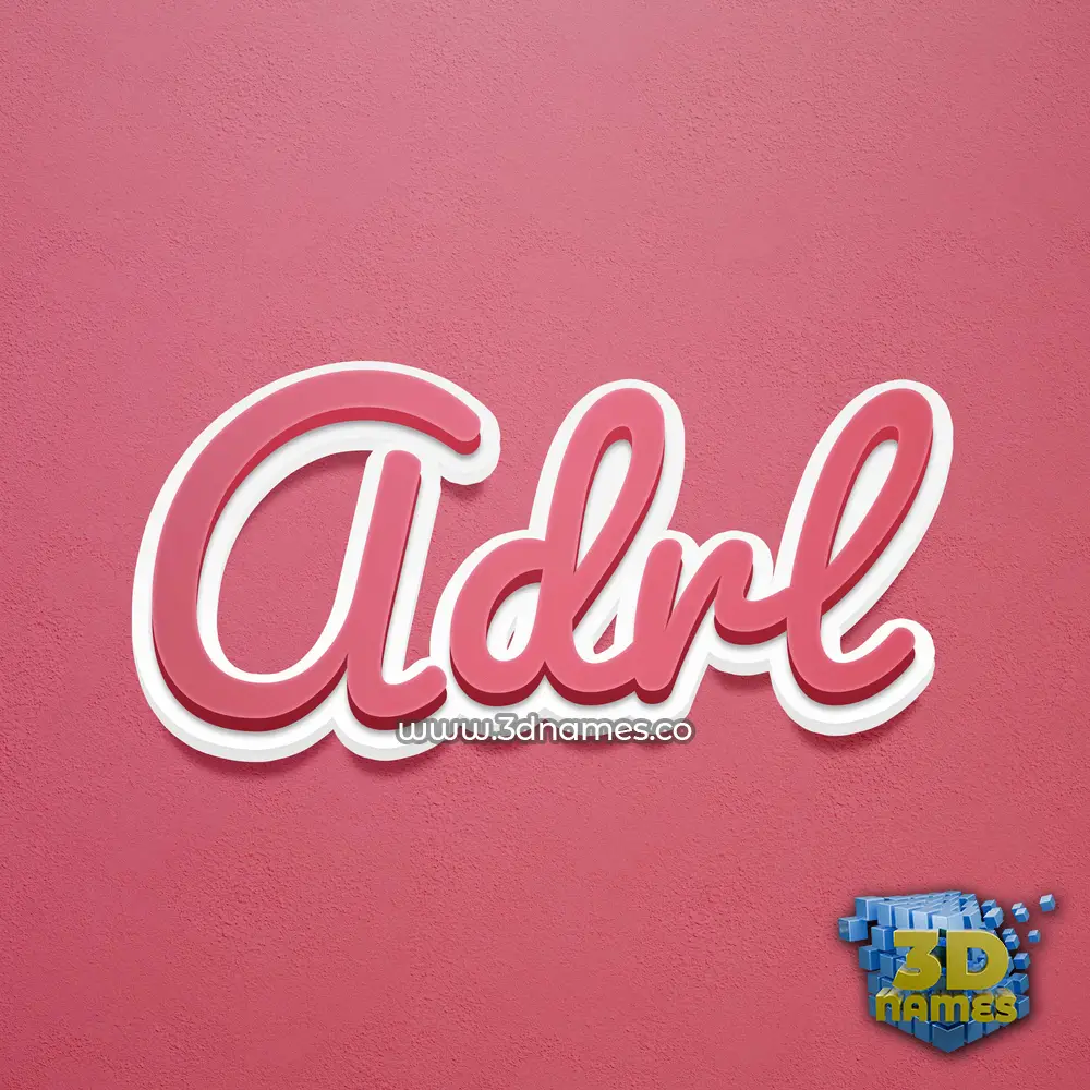 adrl in Red Scribble style - 3D name wallpaper