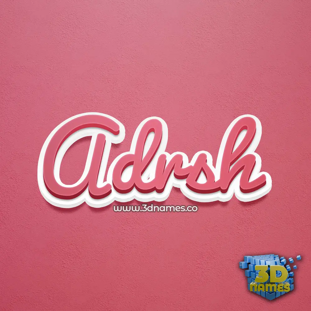 adrsh in Red Scribble style - 3D name wallpaper