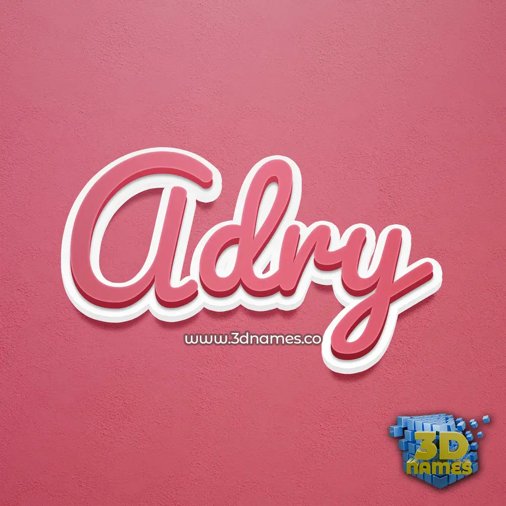 adry in Red Scribble style - 3D name wallpaper